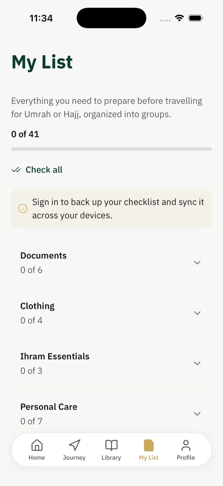 Travel Checklist